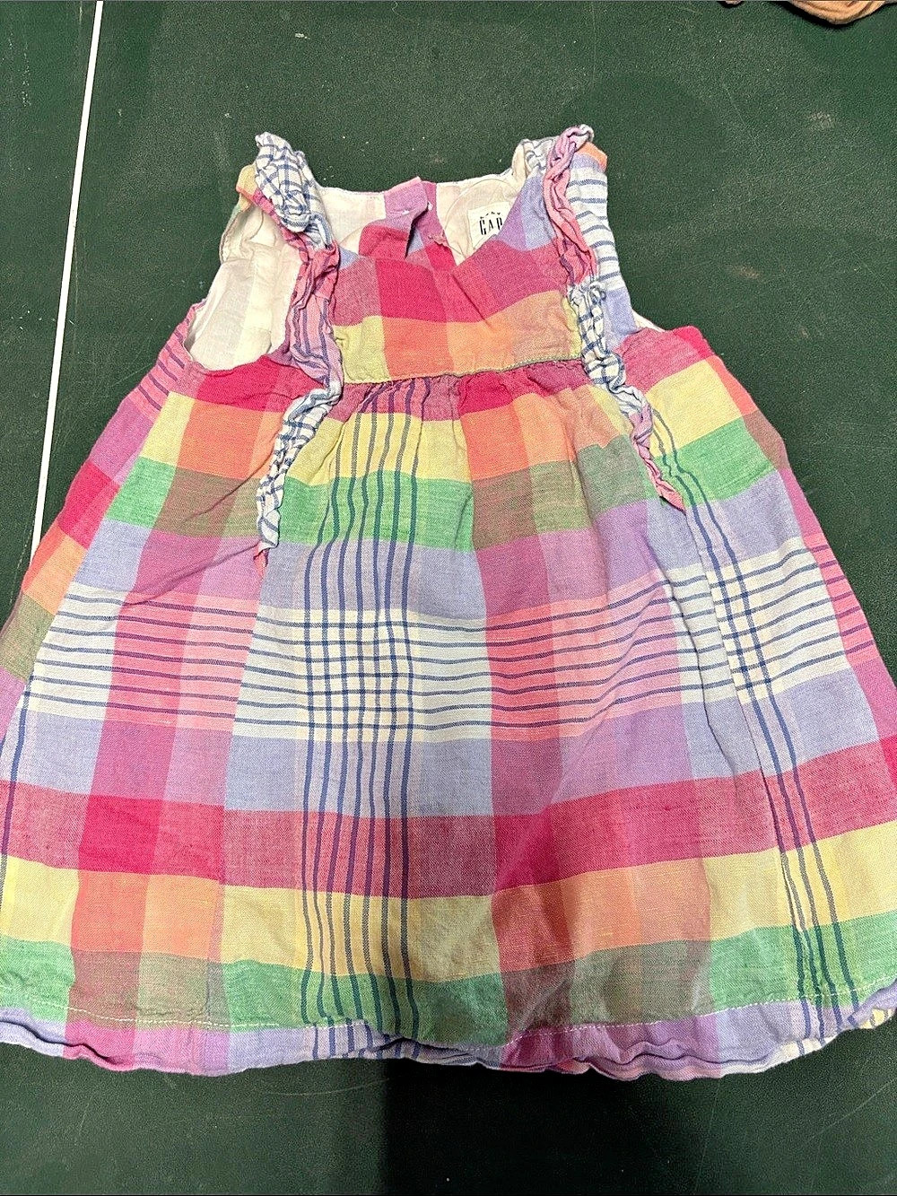 Gap Plaid Baby Dress Pink & Green Size 18-24 Months